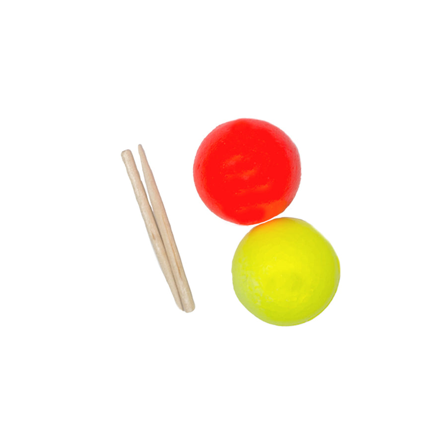 Strike 2 Pack. One strike is red, the other is yellow, and toothpicks.