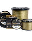 Cortland Master Braid - Bronze fishing line. There is four different spools in different sizes and there is one in a box.