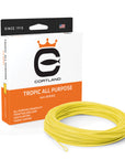 Cortland Tropic All Purpose fly line packaging with yellow line on a white background