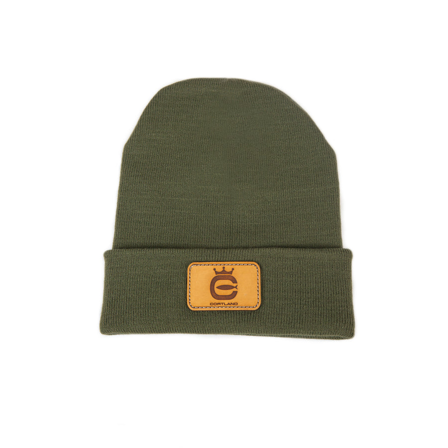 Cortland Leather Patch Beanie
