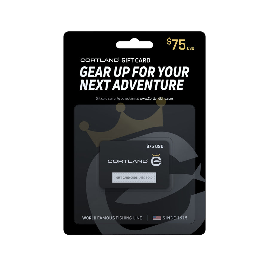 Cortland Gift Card. Gear Up For Your Next Adventure. The gift card pictured is worth $75